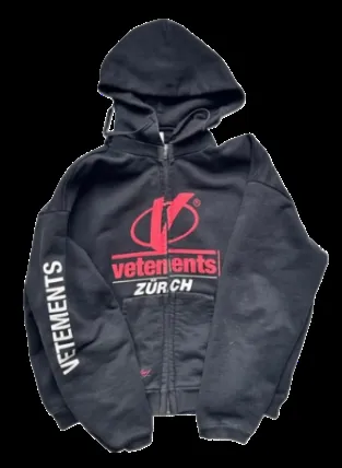 Vetements Zurich Zip Up Hoodie