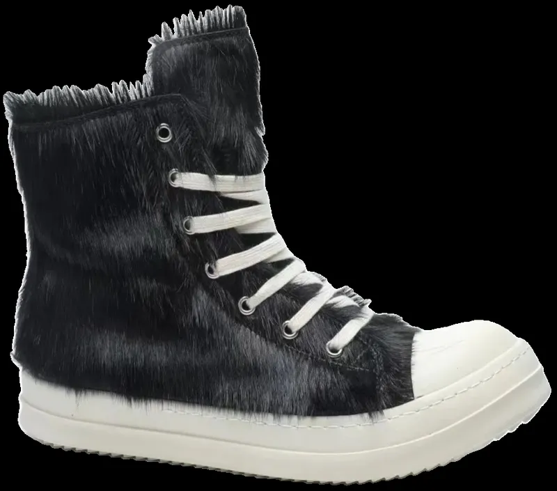 Rick Owens Black Pony Hair Ramoens