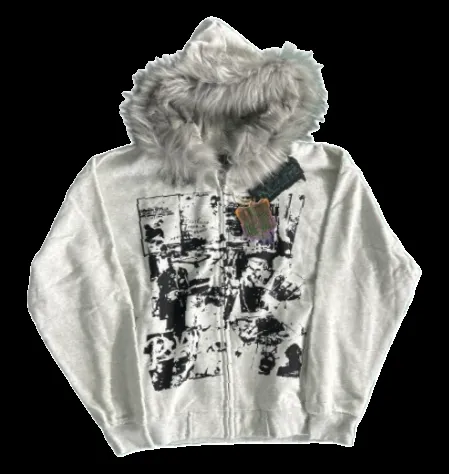 Paiki Fur Zip Up Hoodie